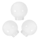 IWOWHERO 3 piezas Pantalla de Lámpara de Bola Acrílica Blanca Lechosa Resistente para Exterior Jardín y Pared de Cubierta Protectora para Lámparas Redondas y Candelabros