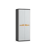 Keter Armadio Portascope Rio, Ideale per Garage e Balcone, 3 Ripiani Regolabili, Chiusura Lucchettabile, Grigio, 68x39x166H cm