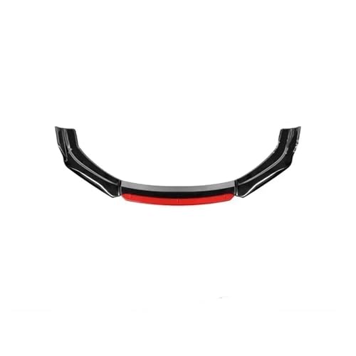 Spoiler Avant de Voiture Kit Universel Pare-Chocs Avant Voiture Séparateur Diffuseur Accessoires De Voiture, Pièces Extérieures Kits Carrosserie 4 Pièces Becquet Lèvre(Black Red Head)