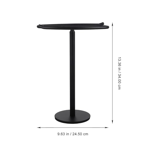 Porte-serviettes sur pied en acier inoxydable au design contemporain noir mat