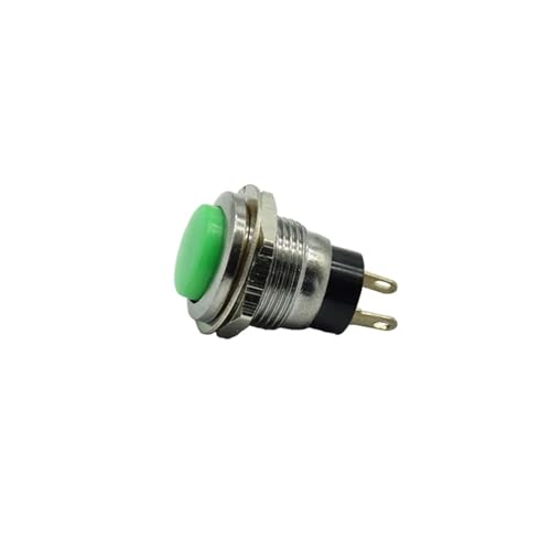 Interruptor pulsador de 12 mm para paneles de control, botón verde con reinicio manual 2