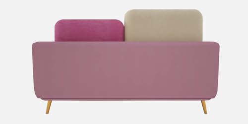 Image of Sixpine Luxury Dual Color Upholstery Sofa in Premium Velvet | Solid Wood Structure | Sturdy Golden Legs | High Density Foam | Extra Comfort for Modern Living Room (Pink & Beige, 2 Seater)