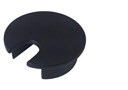 Kable Kontrol Round Metal Desk Grommet - Black - Hole-Cut Diameter of 2.5", Overall Diameter of 3" - 1Pcs/Pack