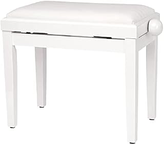 Classic Cantabile Ławka do pianina, buk matowy (regulacja wysokości od 47  56 cm, mechanizm wrzeciona, powierzchnia siedziska 55 x 32 cm, czarna tapicerka welurowa, stabilna)