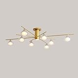  LHOONBB Lámpara de araña de 10 luces, lámpara colgante negra con globos de cristal, lámparas de techo clásicas para madre, compatibles con sala de estar, comedor, dormitorio, G9, lámpara de araña