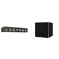 Polk Audio ES35 Sound Wall Mount Speakers, Black & Polk Audio PSW10 Floor Standing Subwoofer, Black