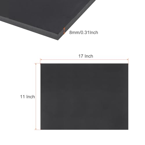 Image of Expanded PVC Plastic Sheet 5 /16 inch Thick, 11 inchx17 inch Lightweight Rigid Foam Sheet, [for Crafts Signage Displays Digital Screen Printing] - Black / 3 Pcs