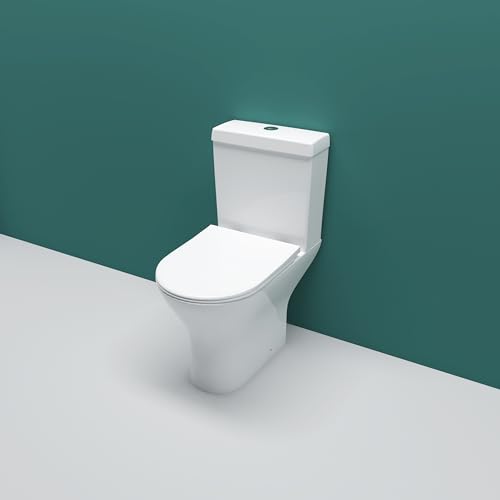 Sky Bathroom Modern Close Coupled Toilet Slim Soft Close Seat Pan Cistern wC