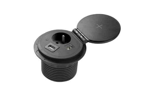 Enchufe de diseño integrado con conectores multimedia HDMI y USB para mesas de reuniones