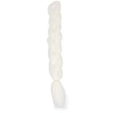 ABOOFAN Leuchtende Flechthaar Haarverlängerung im Dunkeln Leuchtende Zöpfe aus Hitzebeständigem Synthetischem Material Weiße Dreadlock Perücke für Party Festival und Cosplay