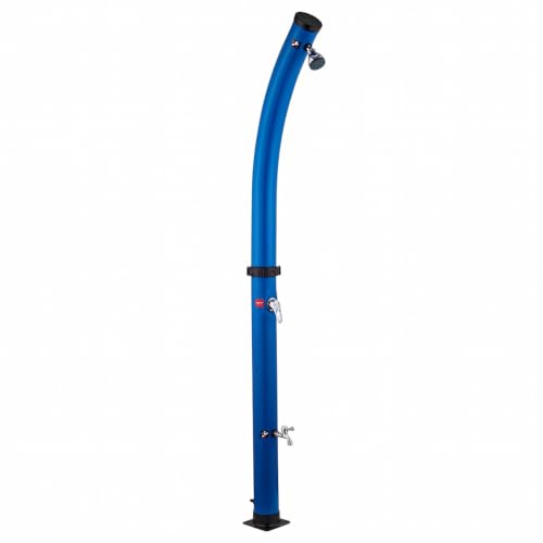 Marvin Doccia Solare Cylinder Series 217 cm con Pannello Solare Integrato e Lava Piedi, Doccia da Giardino Moderna per Piscina, Terrazzo e Outdoor con Riscaldamento Naturale dell’Acqua
