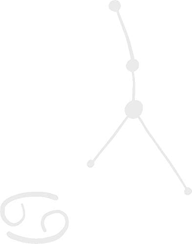 hBARSCI Cancer Zodiac Vinyl Decal - 5 Inches - for Cars, Trucks, Windows, Laptops, Tablets - Outdoor-Grade 2.5mil Thick Vinyl - White