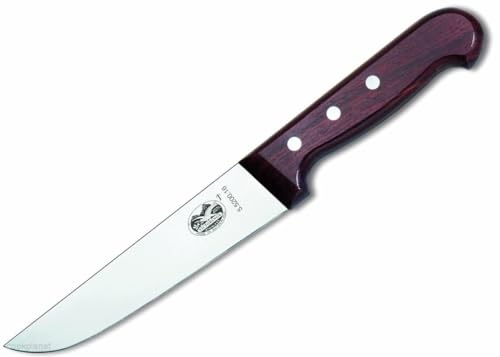 Victorinox, 5.5200.16, Wood, Schlachtmesser, Extra scharfe Klinge, mit geradem Schliff, mit edlem Holzgriff, Braun, Made in Switzerland,