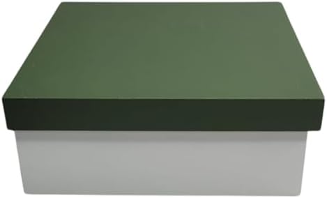 Caixa Verde/Branco 100% MDF 17x17x07 cm com Tampa para Armazename...