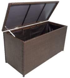 Ausla Garden Trunk, Brown 120 x 50 x 60 cm, Polyrattan Trunk, Large Waterproof Rattan Outdoor Storage Box, 120 x 50 x 60 cm, Brown