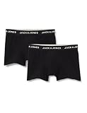 JACK&JONES Men's JACBENTO Organic Trunks 2 Pack Boxershorts, Black/Pack:Black, L