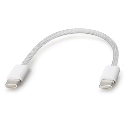 6 Inch USB C to USB C Cable Short Type C Charging Cable, 0.5 ft 6” White