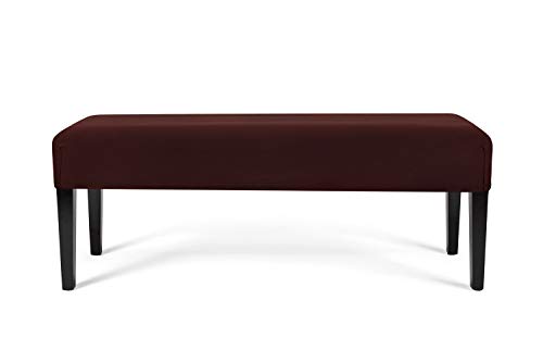 WOMACO Dining Room Bench Covers Stretch Spandex Upholstered Bench Seat Cushion Slipcovers for Kitchen Dining Bench Seat Protector (Coffee, Medium)