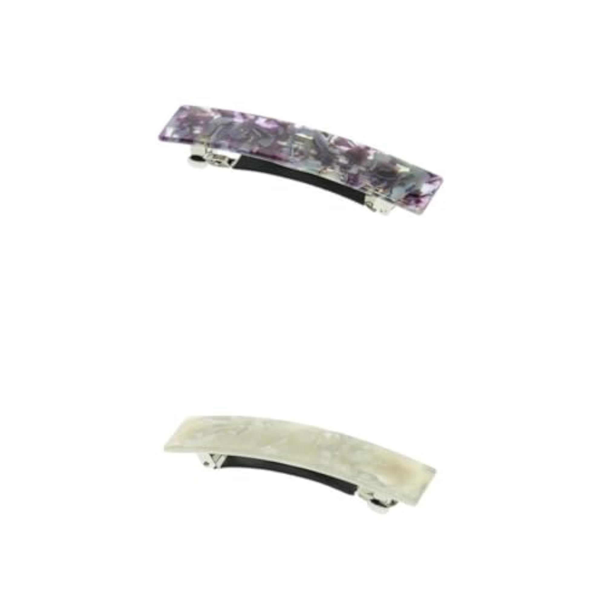 2pcs French Style Acetate Leopard Automatic Barrettes