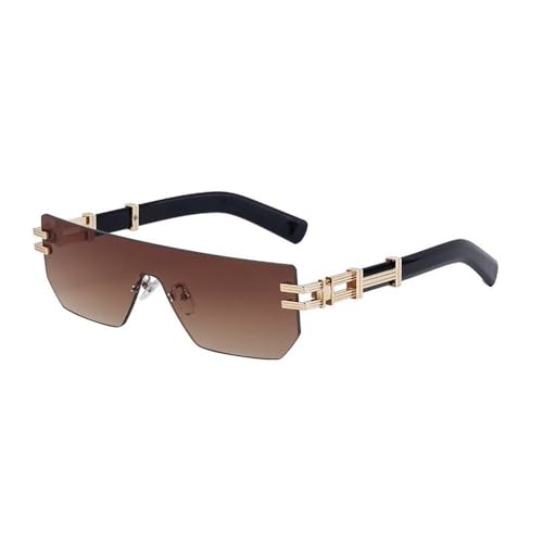 Lunettes de soleil monture métallique vintage surdimensionnée au design épuré sans bords