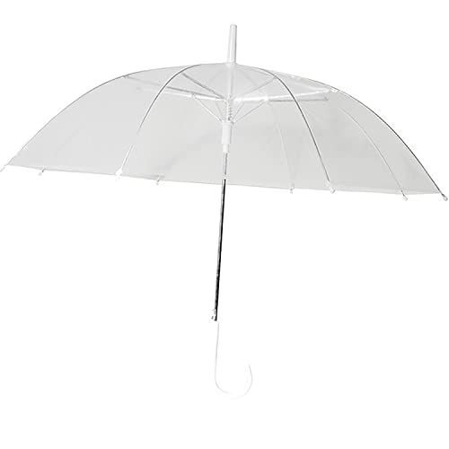 Krause & Sohn Durchsichtiger Regenschirm transparent Festival Konzerte Hochzeit Ø 97cm mit Automatik Schirm Brautschirm Hochzeits-Deko