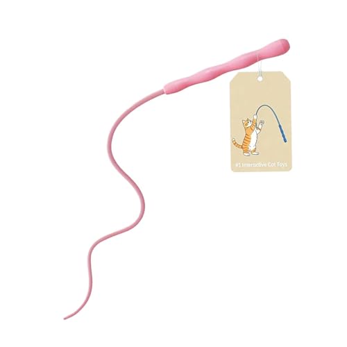Cat Teaser Wand - Soft Silicone Fun Interactive Pet Games, Silicone Teaser Wand - For Training Exercisse Boredom Hunting Simulat