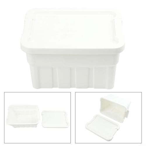 Boîtes de rangement plastique avec couvercle blanc moyen empilables