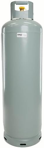 Propane 100lbs Tank Multivalve Ideal for Home and Industrial use Refillable Extra Saftey Collar Home heating system, Fireplaces, Dryers, Griddles.