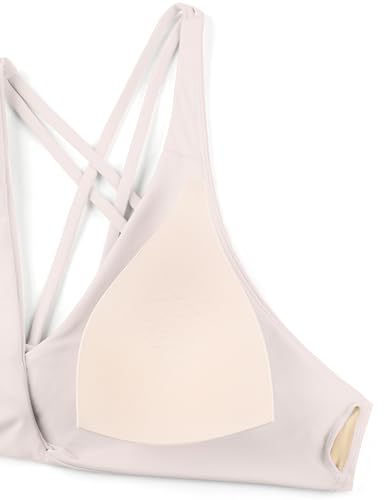 Image of CRZ YOGA Twist Front Bikini Tops | Removable Pads, A-C Cup, V Neck, Criss Cross Back, Swim, Bathing Suit Bra for Women
