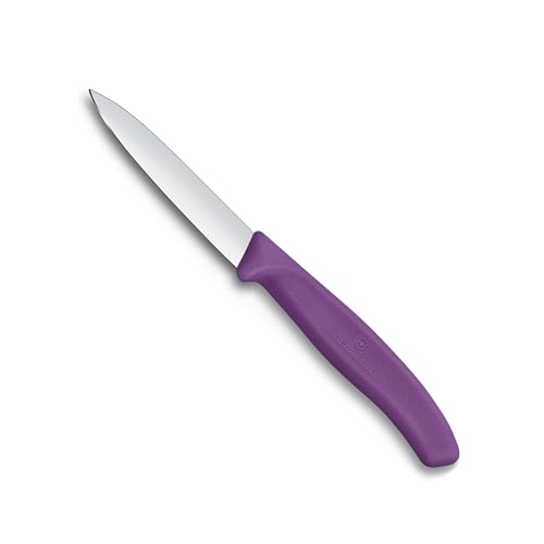 Image of Victorinox Swiss Made Stainless Steel Swiss Classic Paring Knife, Straight Edge, Kitchen Tool, Kitchen Item, 8 cm, Purple, 6.7605.C1