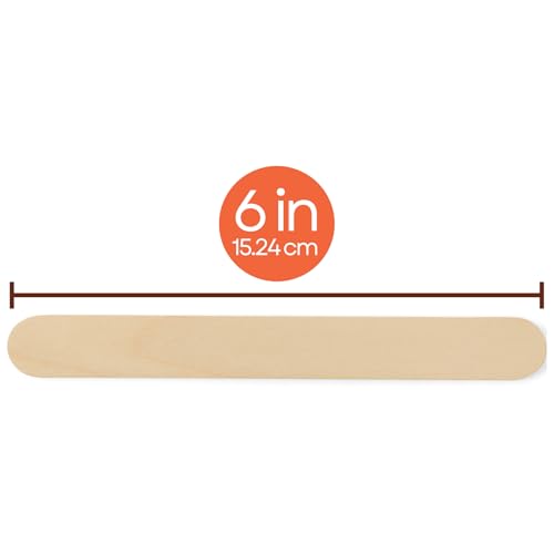 caring wood tongue depressors standard 6 inch length non-sterile high-quality wood unflavored splinter-free versatile for medical beauty arts crafts and more - 500 count box
