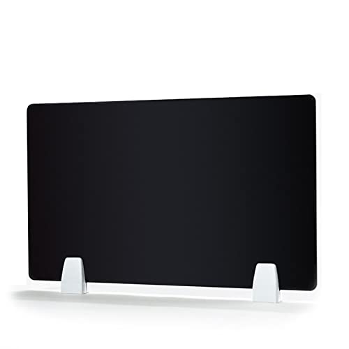 Icegrey Mamparas para Oficinas, Protector de Pantalla Acrílica para Mostrador, Escritorio Pantalla de privacidad con 2 Clips para oficinas, bibliotecas, aulas, Negro, 30x60cm