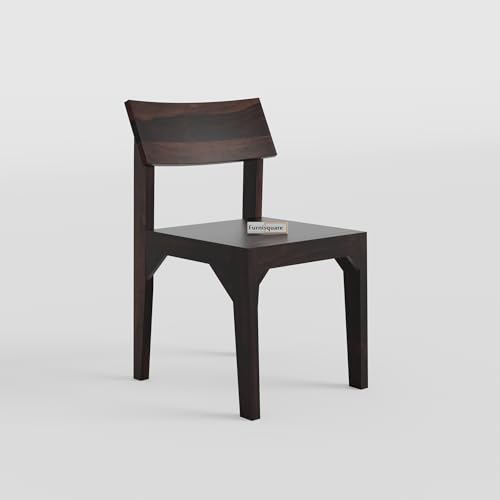 Image of Solid Sheesham Wood Dining Table 6 Seater | Six Seater Dining Table with 6 Chairs for Home | Curved Back Chairs | Dining Room Sets for Restaurants, 6 Seater Dining | Walnut Finish