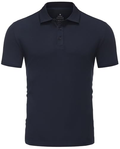 X-thud Męskie koszulki polo z krótkim rękawem koszulka golfowa szybkoschnąca koszulka odprowadzająca wilgoć, niebieski (Midnight Blue), XXL