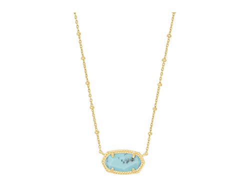 Kendra Scott Womens Elisa Satellite Short Necklace Gold Light Blue Magnesite One Size One Size