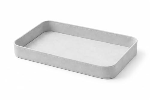 Desk Organizer Tray, Faux Leather Catchall Tray for Desk & Dresser, Minimalist Storage Tray for Keys, Wallet, Phone, Office & Home