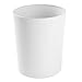 mDesign Round Metal Small 1.7 Gallon Recycle Trash Can Wastebasket, Garbage Container Bin for Bathrooms, Kitchen, Bedroom, Home Office - Durable Stainless Steel - Mirri Collection - White