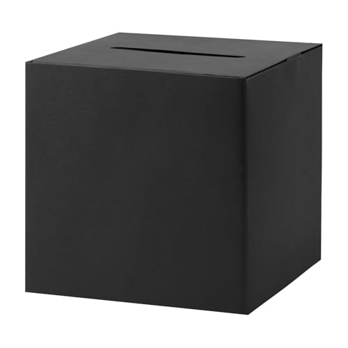Image of Hooqict Black Card Box with Slot 9.1 inch Wedding Favor Gift Card Boxes for Reception, Parties, Birthday, Wedding Decorations, Retirement, Graduation Money Box Envelope Holder