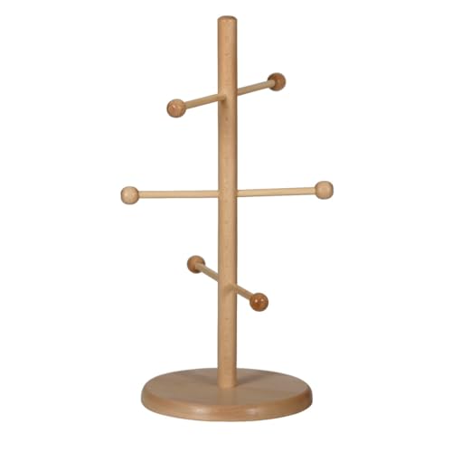 Bütic Holz Brezelbaum, Brezelständer, Gebäckständer aus Buche 6-armig, Artikel:Höhe 50cm