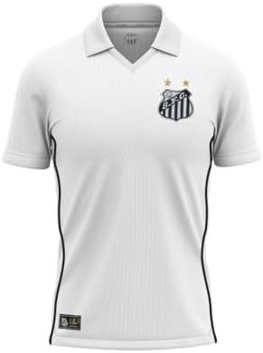 CAMISA RETRÔ SANTOS 2010 BRANCA. ESCUDO BORDADO, MASCULINA