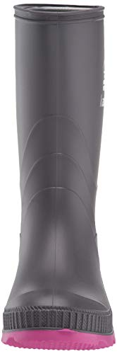 Kamik Kids Stomp Waterproof Rain Boots,Charcoal/Magenta,8T2