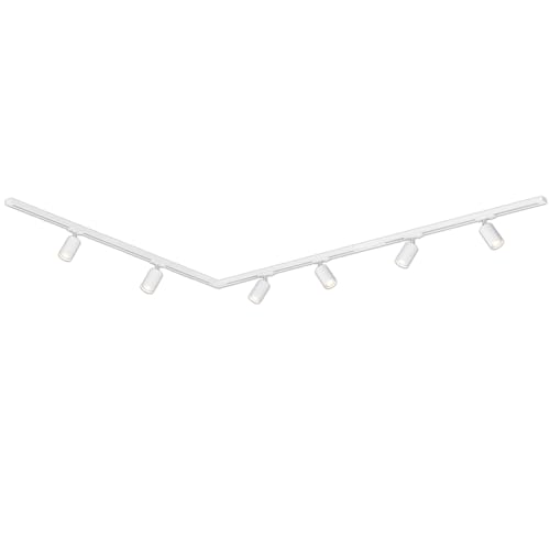 BRILONER - Schienensystem Rail Komplettset, 6x GU10 Spots schwenkbar, L-Form, Lichtschienensystem Decke, Strahler Schiene, Deckenlampe, Deckenleuchte, Spotlight, 3m, Weiß