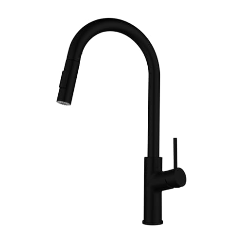 Robinet de cuisine avec douchette extractible mitigeur évier en acier inoxydable brossé HJMMHX