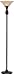 Restoration Bronze Torchiere Floor Lamp with Amber Glass