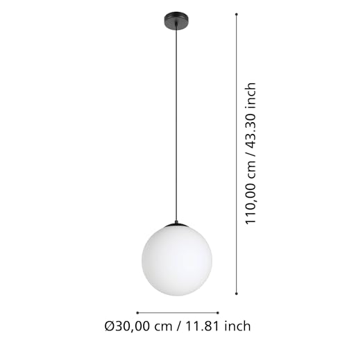 Lámpara de techo Rondo con bola de vidrio opal antideslumbrante para una luz de comedor suave 2