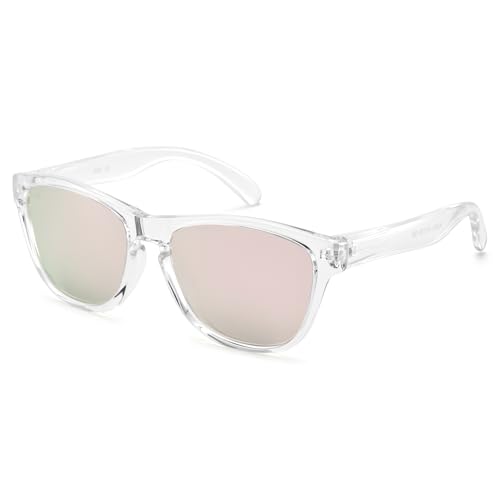 Image of COASION Classic Retro Kids Polarized Sunglasses for Boys & Girls Age 2-9 | UV400 Shatterproof Lightweight Sun Glasses with Brand Logo, Toddler Beach Outdoor Travel Sunnies, Children Summer Must-Haves