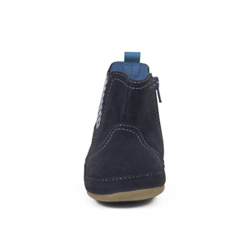 Robeez Baby Boys First Kicks, Maddox Navy Suede, 3-6 Months3