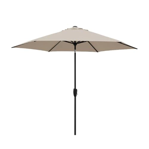KETTLER 3.0m Wind Up Garden Parasol with Auto Tilt & Night Cover UV50+ Sun Protection Aluminium Frame Patio Umbrella
