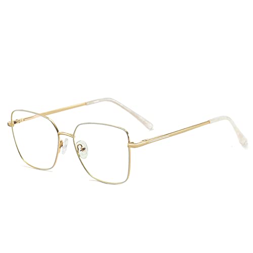 Oeil de Chat Lunettes Anti Lumière Bleue avec Monture Métal Anti Bleu Lumière Lunettes Protection Oculaire UV Protection Cover