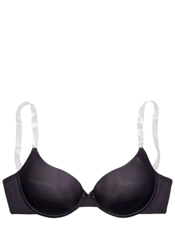 Image of LASCANA Women's Underwire T-Shirt Bra - Clear Adjustable Straps, Lightly Padded Cups, Perfect for Form-Fitting Tops